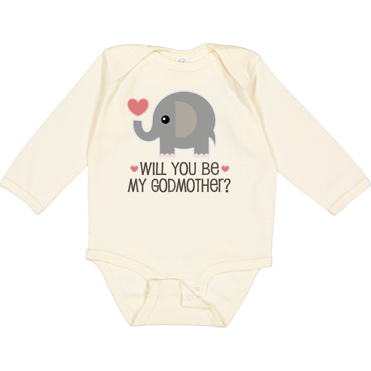 Inktastic Will You Be My Godmother Long Sleeve Creeper Godparents Announcement - Picture 5 of 9