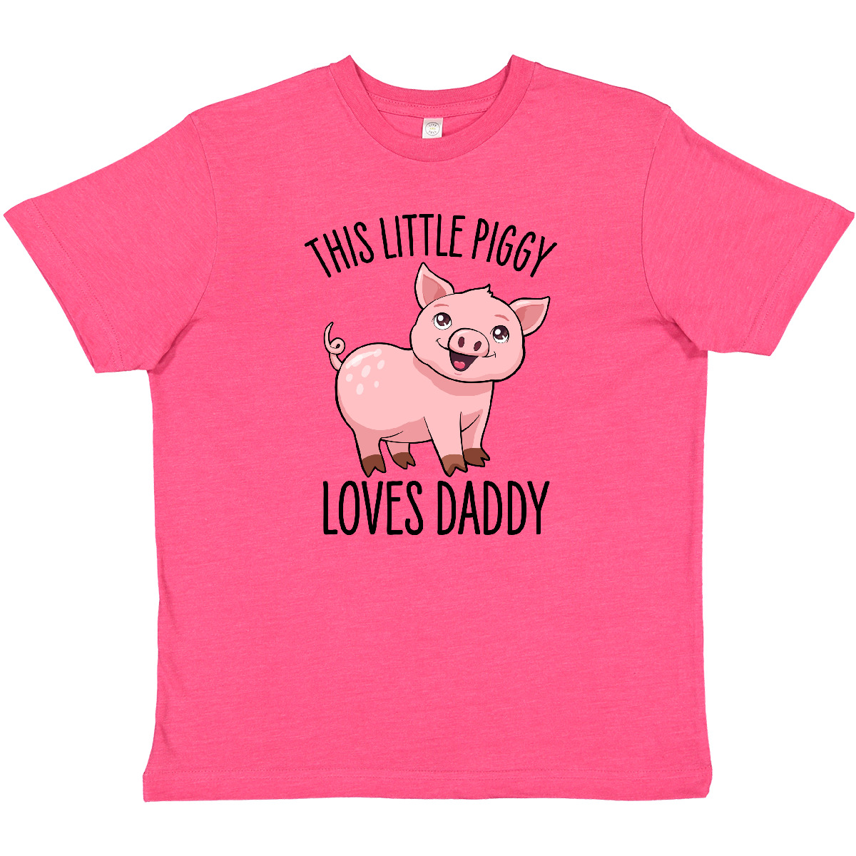 Inktastic This Little Piggy Loves Daddy- Cute Youth T-Shirt Pigs Dad Father Pig - Picture 7 of 8