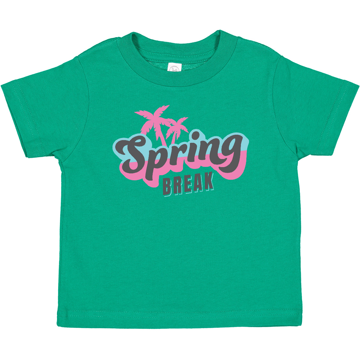 Inktastic Spring Break Retro With Palm Trees Baby T-Shirt Vacation Beach Pink - Picture 3 of 5