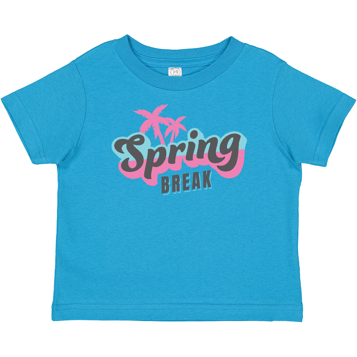 Inktastic Spring Break Retro With Palm Trees Baby T-Shirt Vacation Beach Pink - Picture 5 of 5