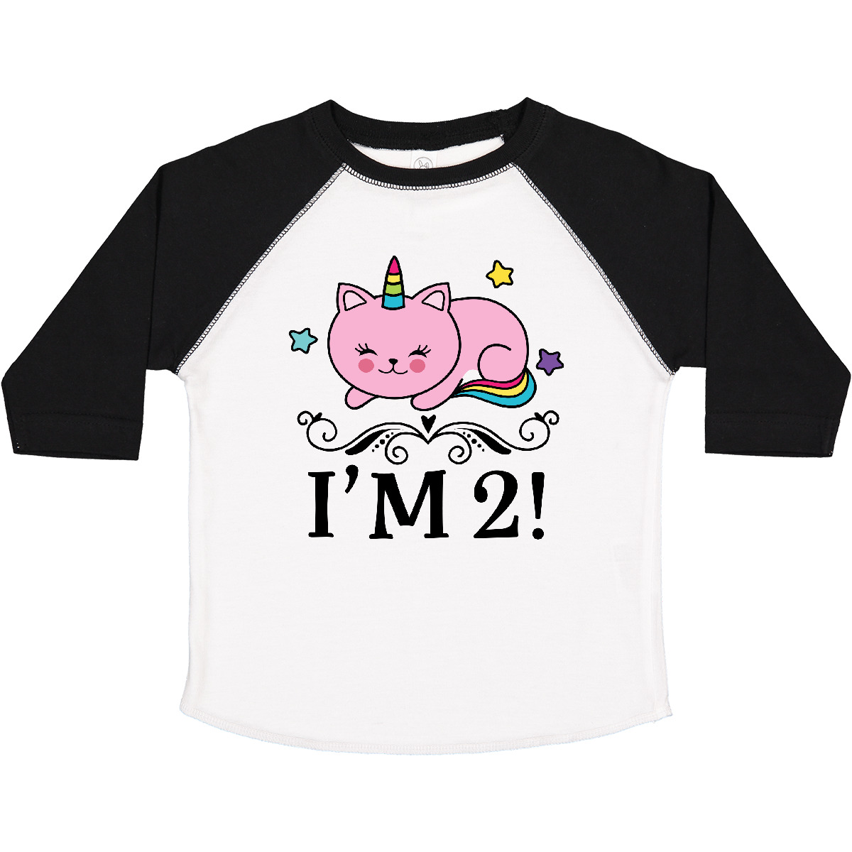 Inktastic 2nd Birthday Cat Unicorn Girls Toddler T-Shirt Year Old 2 Childs Party - Picture 10 of 10