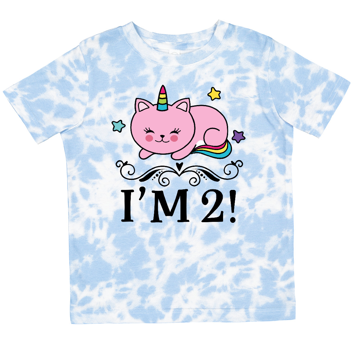 Inktastic 2nd Birthday Cat Unicorn Girls Toddler T-Shirt Year Old 2 Childs Party - Picture 9 of 10