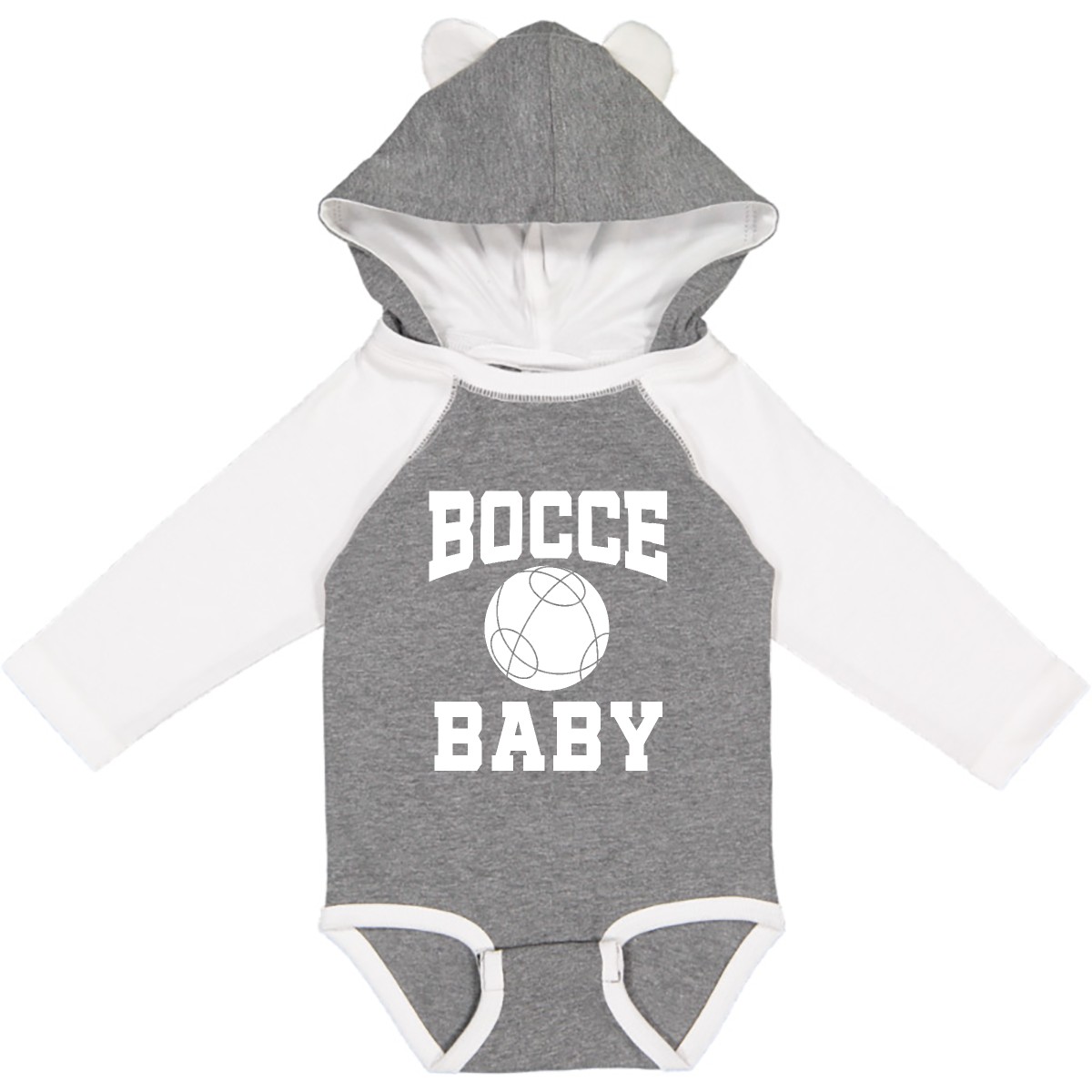 Inktastic Bocce Baby Long Sleeve Creeper Game Boules Italian Future Player Hws - Picture 4 of 8