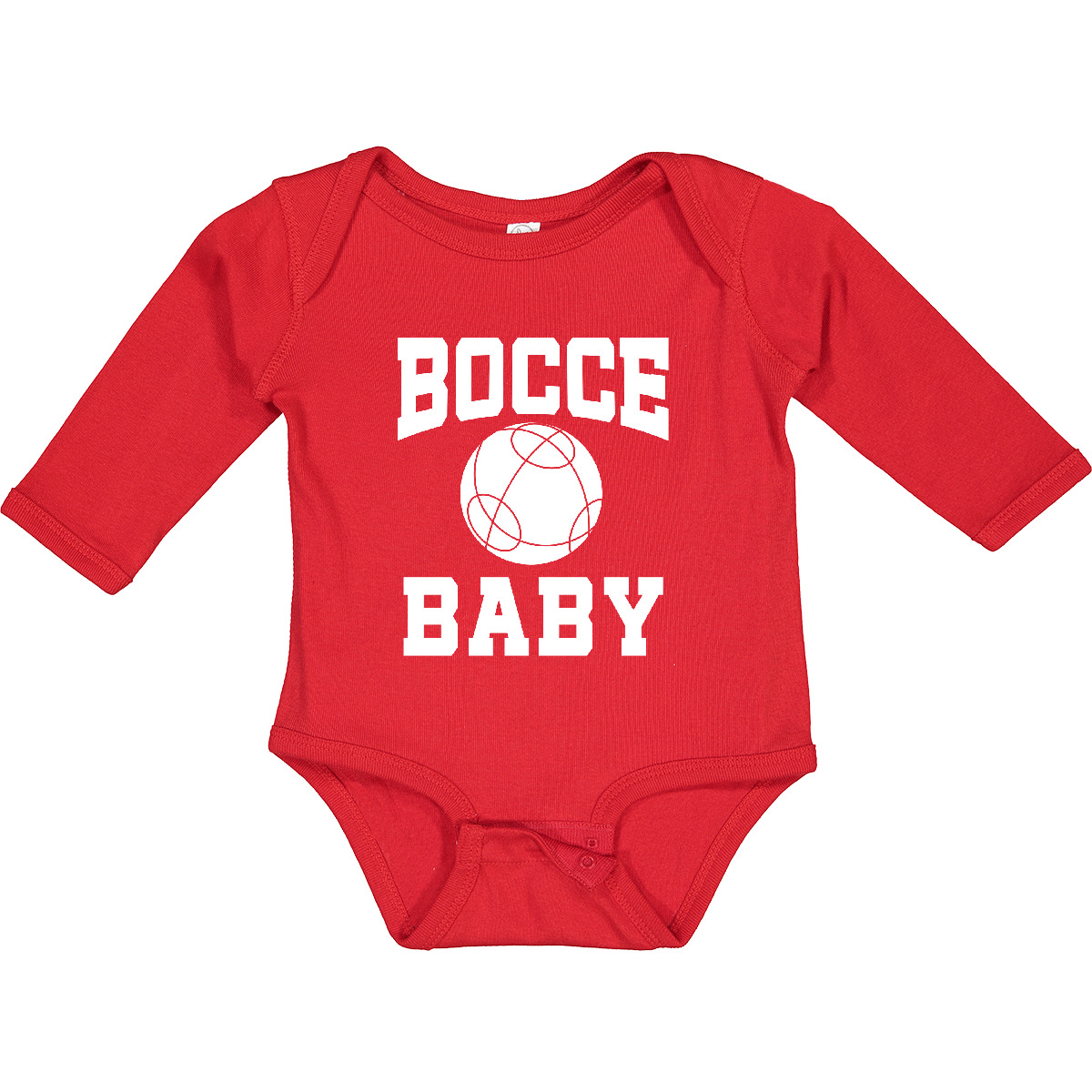 Inktastic Bocce Baby Long Sleeve Creeper Game Boules Italian Future Player Hws - Picture 8 of 8
