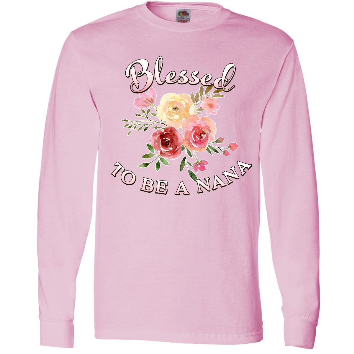 Inktastic Blessed To Be A Nana- Flowers Long Sleeve T-Shirt Mothers Day Grandma - Picture 6 of 6