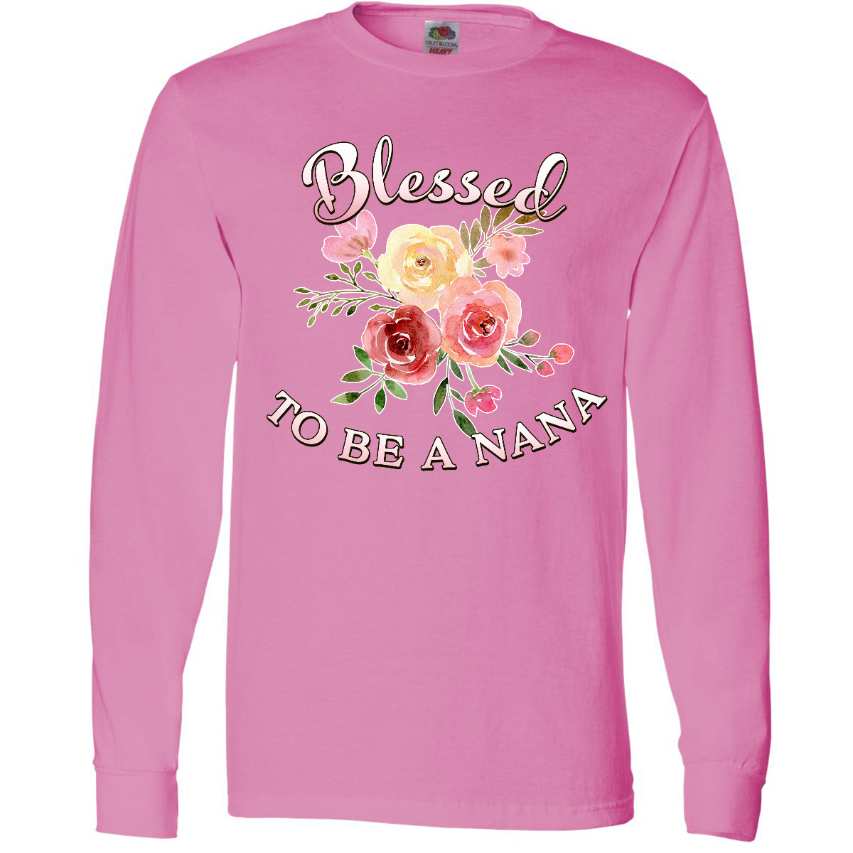 Inktastic Blessed To Be A Nana- Flowers Long Sleeve T-Shirt Mothers Day Grandma - Picture 2 of 6