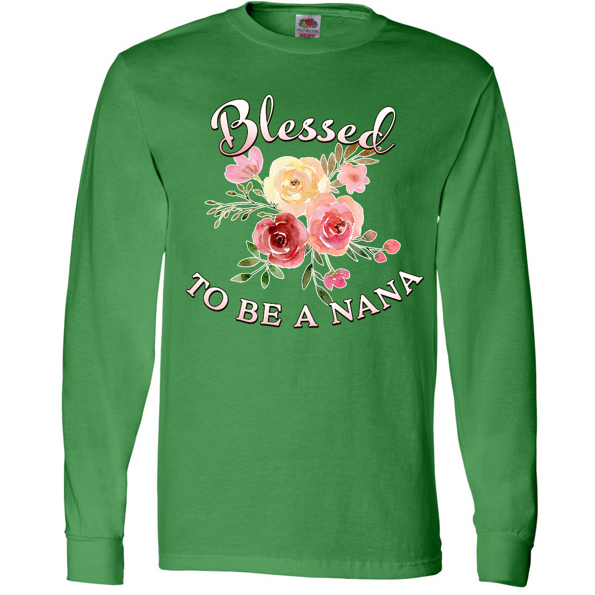 Inktastic Blessed To Be A Nana- Flowers Long Sleeve T-Shirt Mothers Day Grandma - Picture 5 of 6