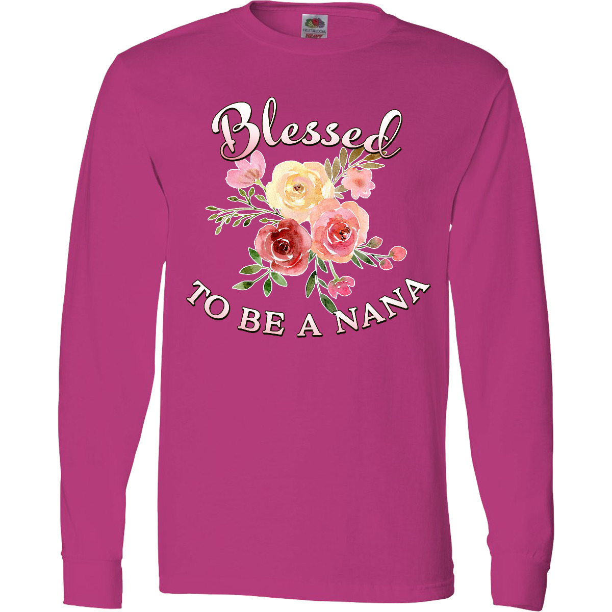 Inktastic Blessed To Be A Nana- Flowers Long Sleeve T-Shirt Mothers Day Grandma - Picture 3 of 6