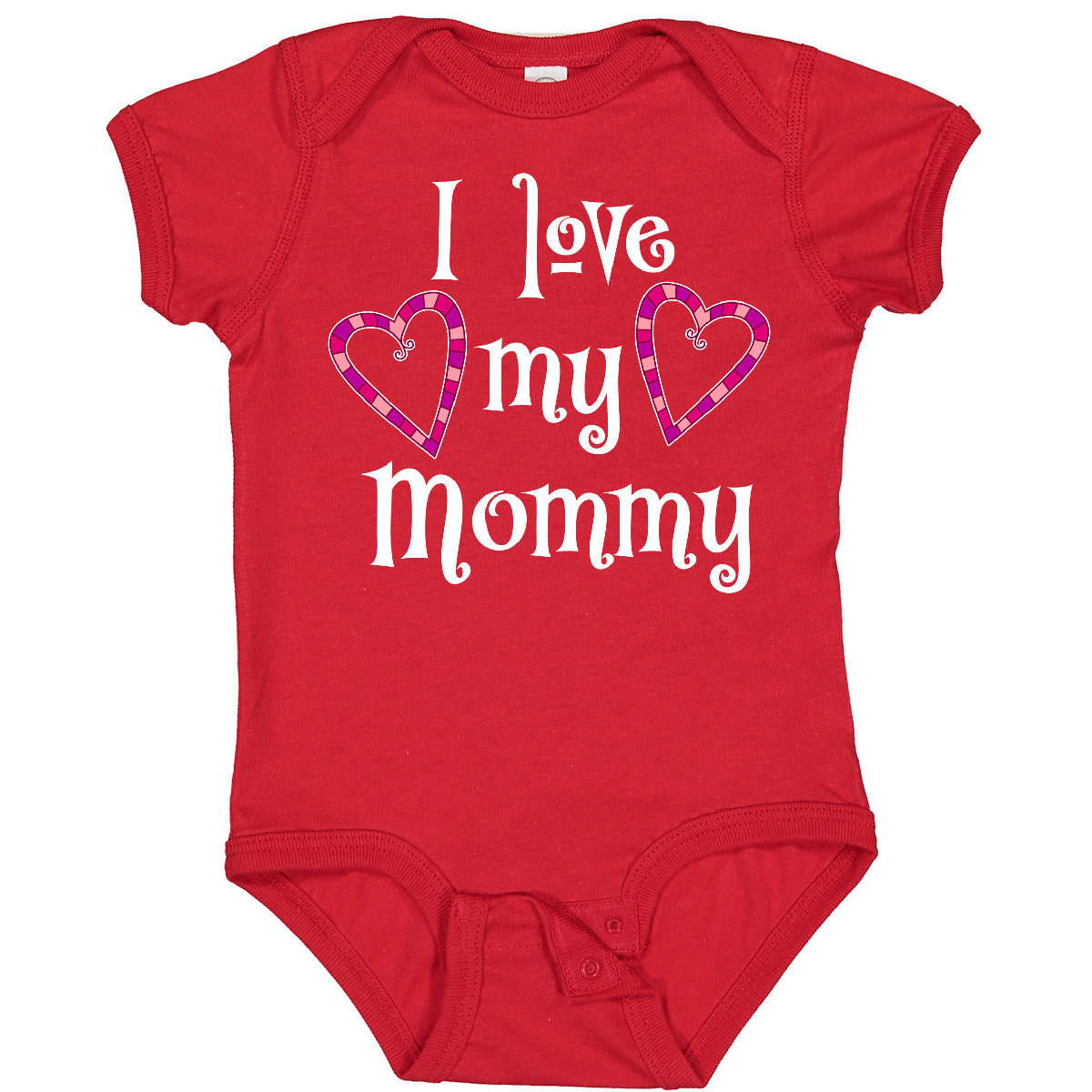 Inktastic I Love My Mommy- Hearts Baby Bodysuit Mothers Kids Mother Happy Family - Picture 7 of 10