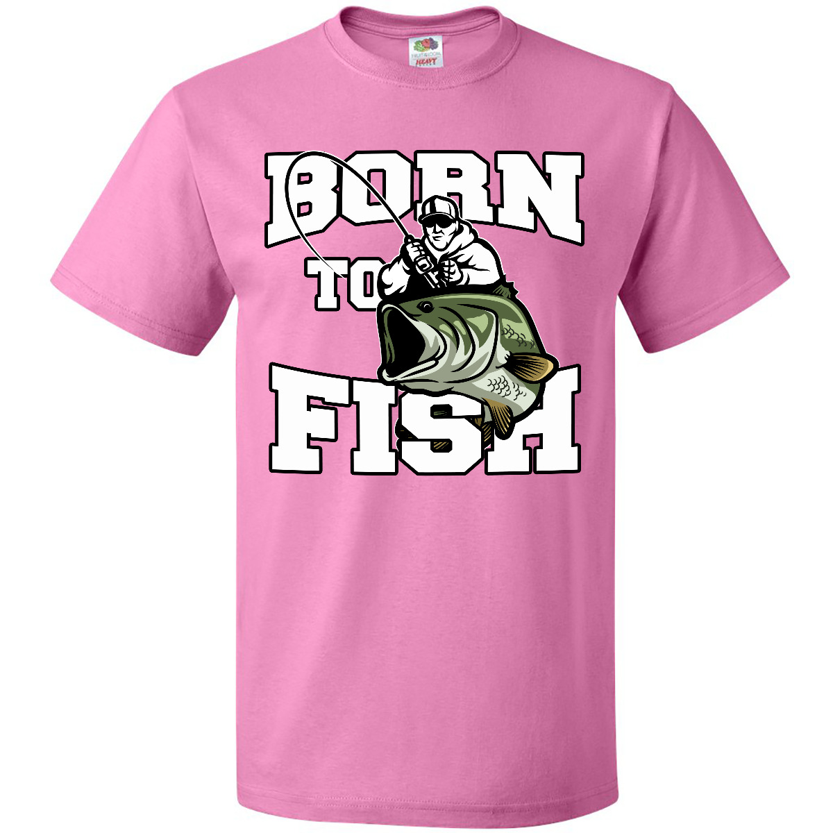 Inktastic Born To Fish T-Shirt Fishing Fisherman Bass Fly Mens Adult Clothing - Picture 2 of 13