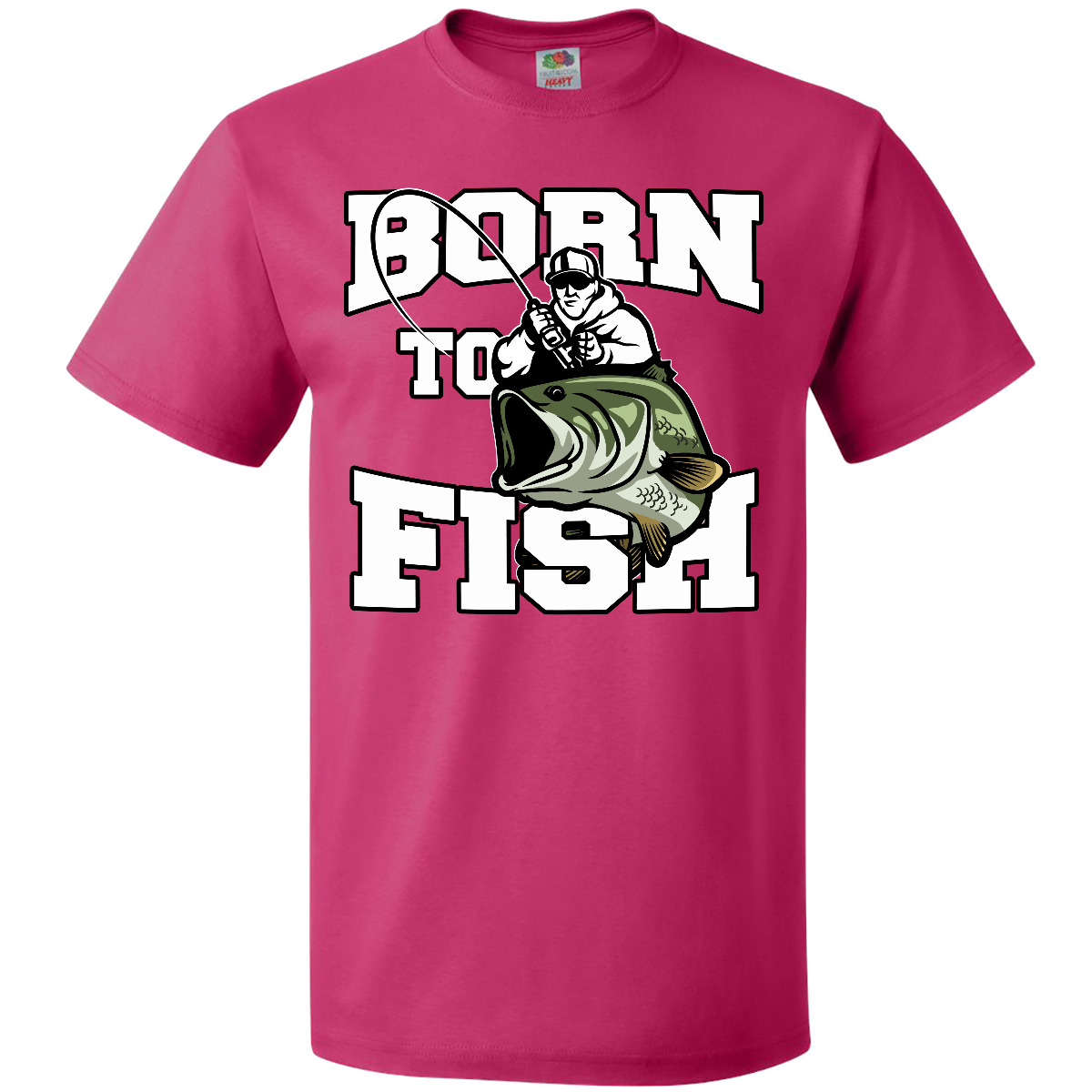 Inktastic Born To Fish T-Shirt Fishing Fisherman Bass Fly Mens Adult Clothing - Picture 4 of 13