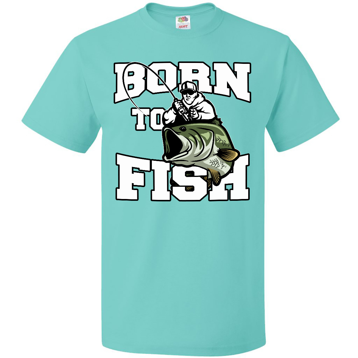 Inktastic Born To Fish T-Shirt Fishing Fisherman Bass Fly Mens Adult Clothing - Picture 11 of 13
