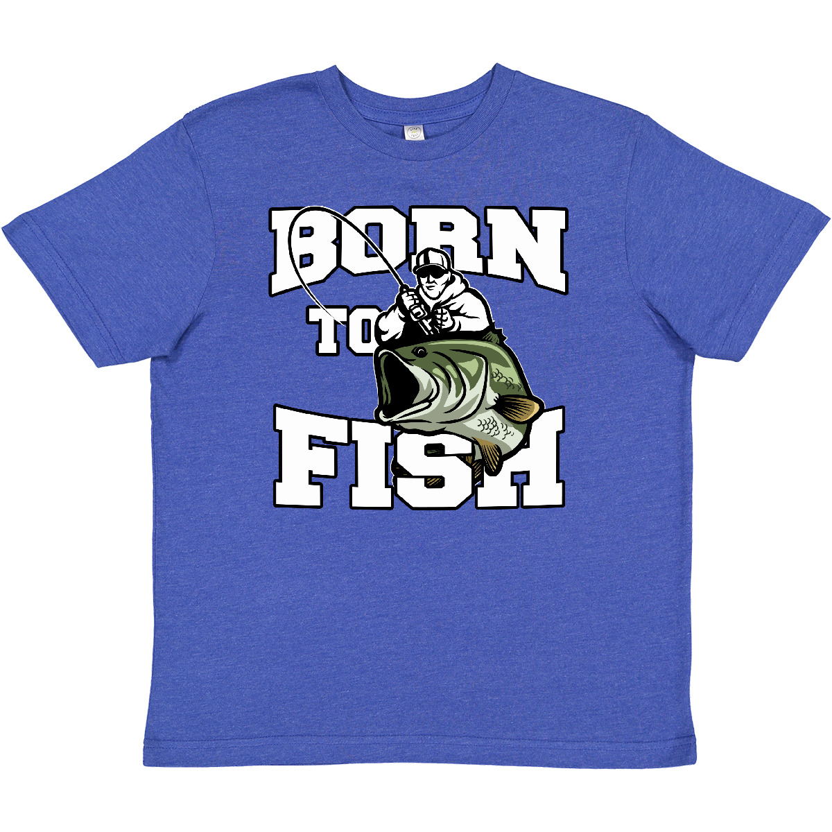 Inktastic Born To Fish Youth T-Shirt Fishing Fisherman Bass Fly Tee Kids Child - Picture 11 of 12
