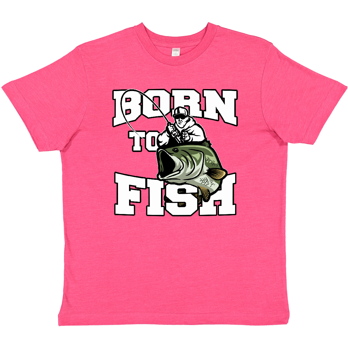 Inktastic Born To Fish Youth T-Shirt Fishing Fisherman Bass Fly Tee Kids Child - Picture 10 of 12