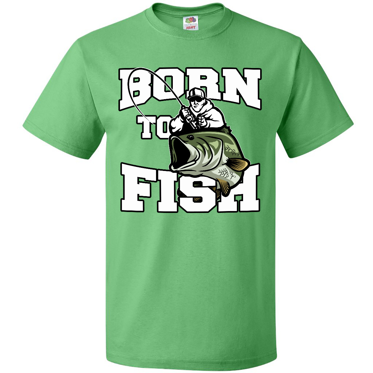 Inktastic Born To Fish T-Shirt Fishing Fisherman Bass Fly Mens Adult Clothing - Picture 6 of 13