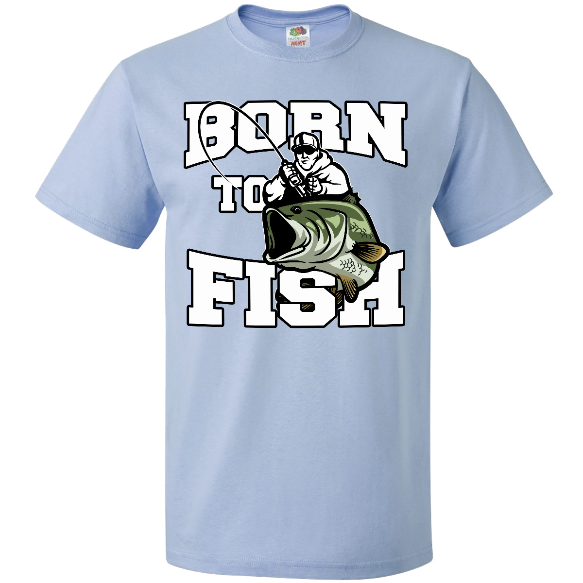 Inktastic Born To Fish T-Shirt Fishing Fisherman Bass Fly Mens Adult Clothing - Picture 7 of 13