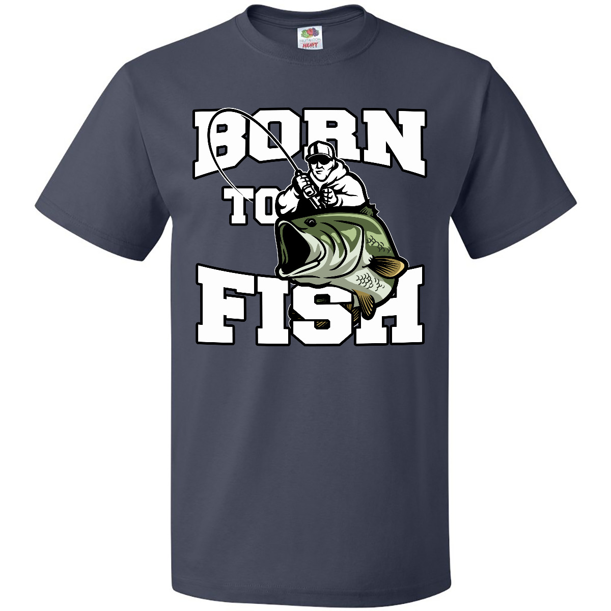 Inktastic Born To Fish T-Shirt Fishing Fisherman Bass Fly Mens Adult Clothing - Picture 8 of 13