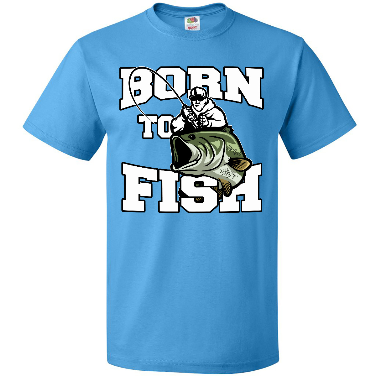 Inktastic Born To Fish T-Shirt Fishing Fisherman Bass Fly Mens Adult Clothing - Picture 9 of 13