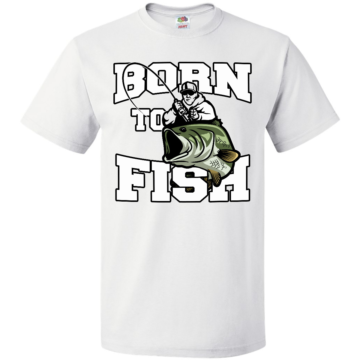 Inktastic Born To Fish T-Shirt Fishing Fisherman Bass Fly Mens Adult Clothing - Picture 13 of 13