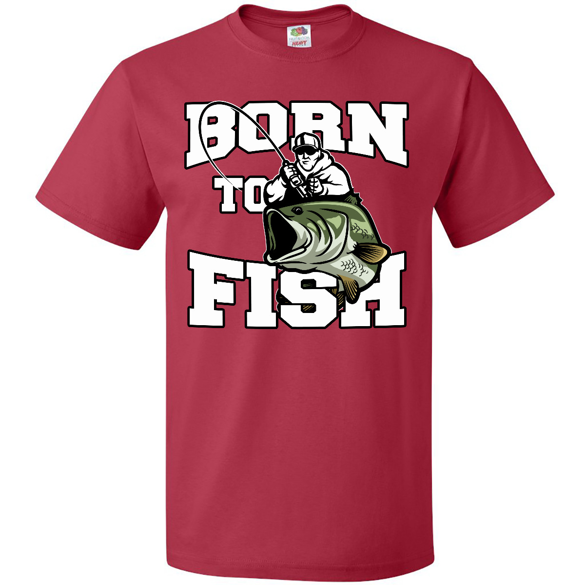 Inktastic Born To Fish T-Shirt Fishing Fisherman Bass Fly Mens Adult Clothing - Picture 10 of 13