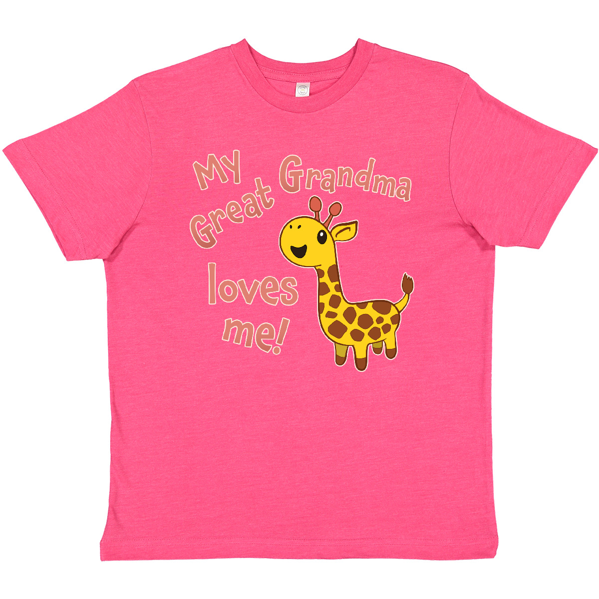 Inktastic My Great Grandma Loves Me- Cute Giraffe Youth T-Shirt Giraffes For Zoo - Picture 9 of 11