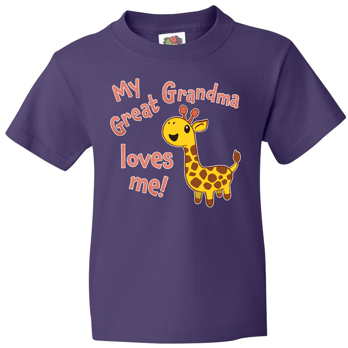 Inktastic My Great Grandma Loves Me- Cute Giraffe Youth T-Shirt Giraffes For Zoo - Picture 7 of 11
