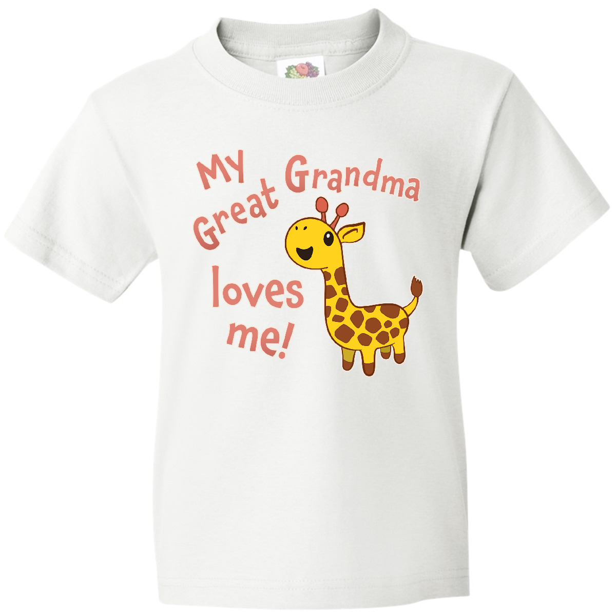 Inktastic My Great Grandma Loves Me- Cute Giraffe Youth T-Shirt Giraffes For Zoo - Picture 11 of 11