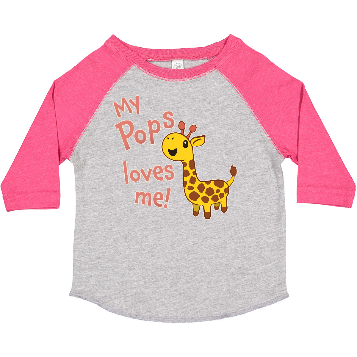 Inktastic My Pops Loves Me- Cute Giraffe Toddler T-Shirt Family Giraffes Grandpa - Picture 4 of 12