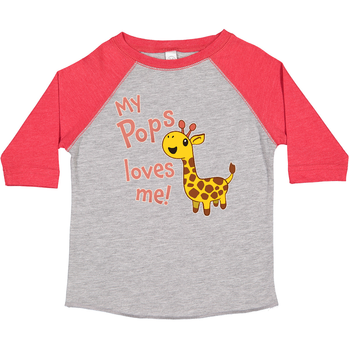 Inktastic My Pops Loves Me- Cute Giraffe Toddler T-Shirt Family Giraffes Grandpa - Picture 5 of 12