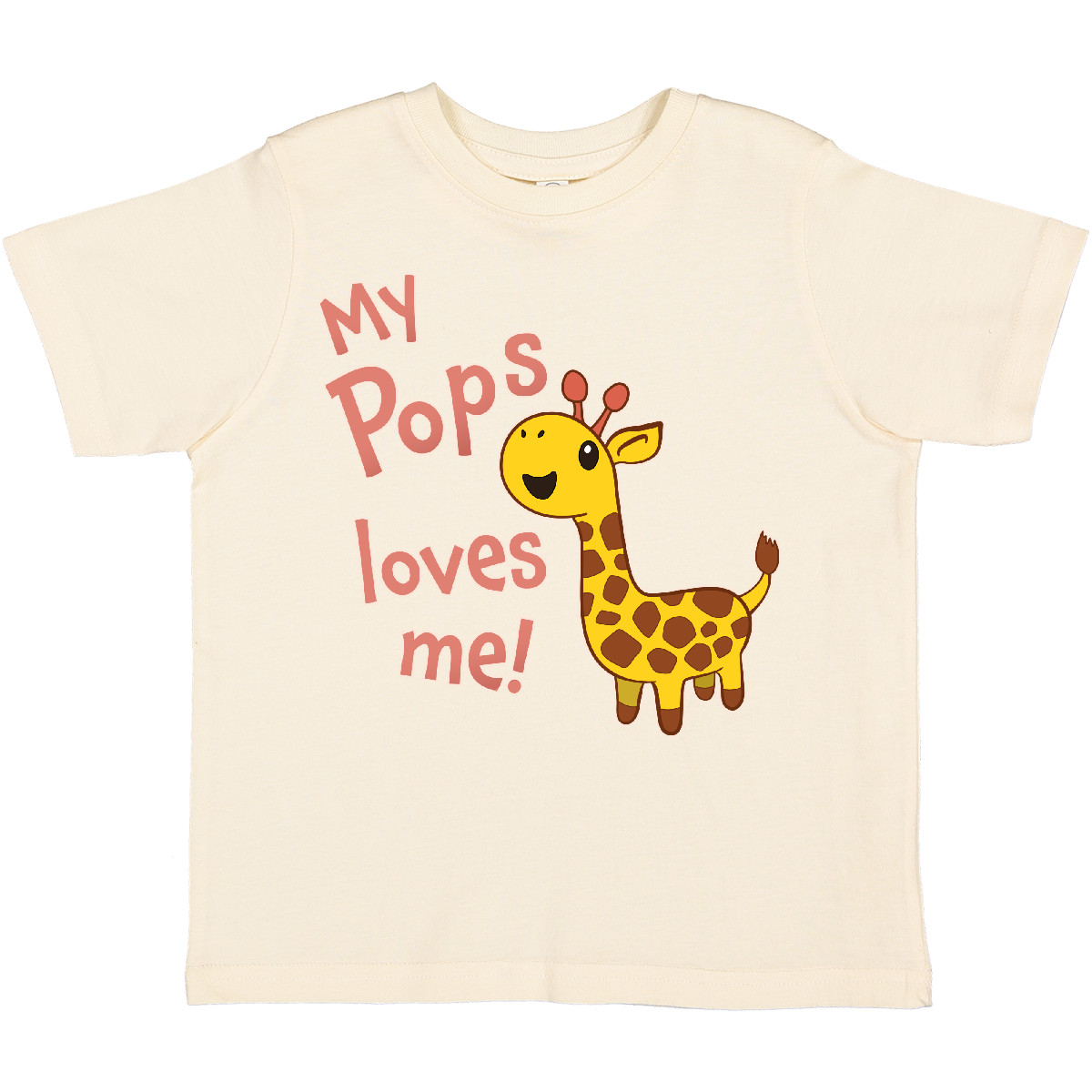 Inktastic My Pops Loves Me- Cute Giraffe Toddler T-Shirt Family Giraffes Grandpa - Picture 8 of 12