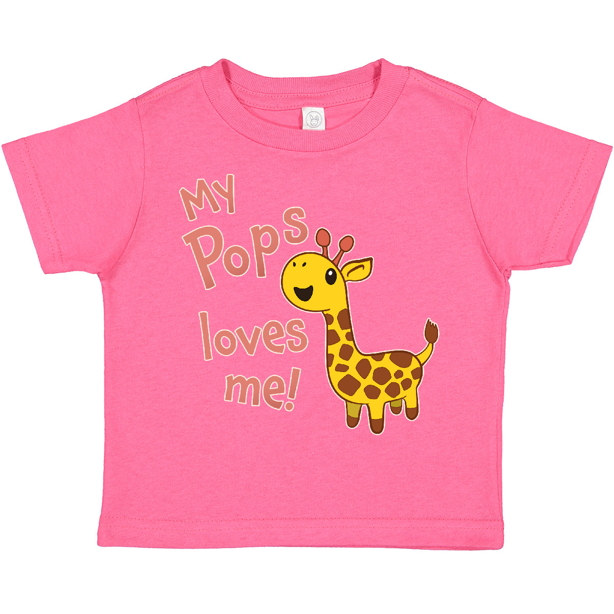 Inktastic My Pops Loves Me- Cute Giraffe Toddler T-Shirt Family Giraffes Grandpa - Picture 6 of 12