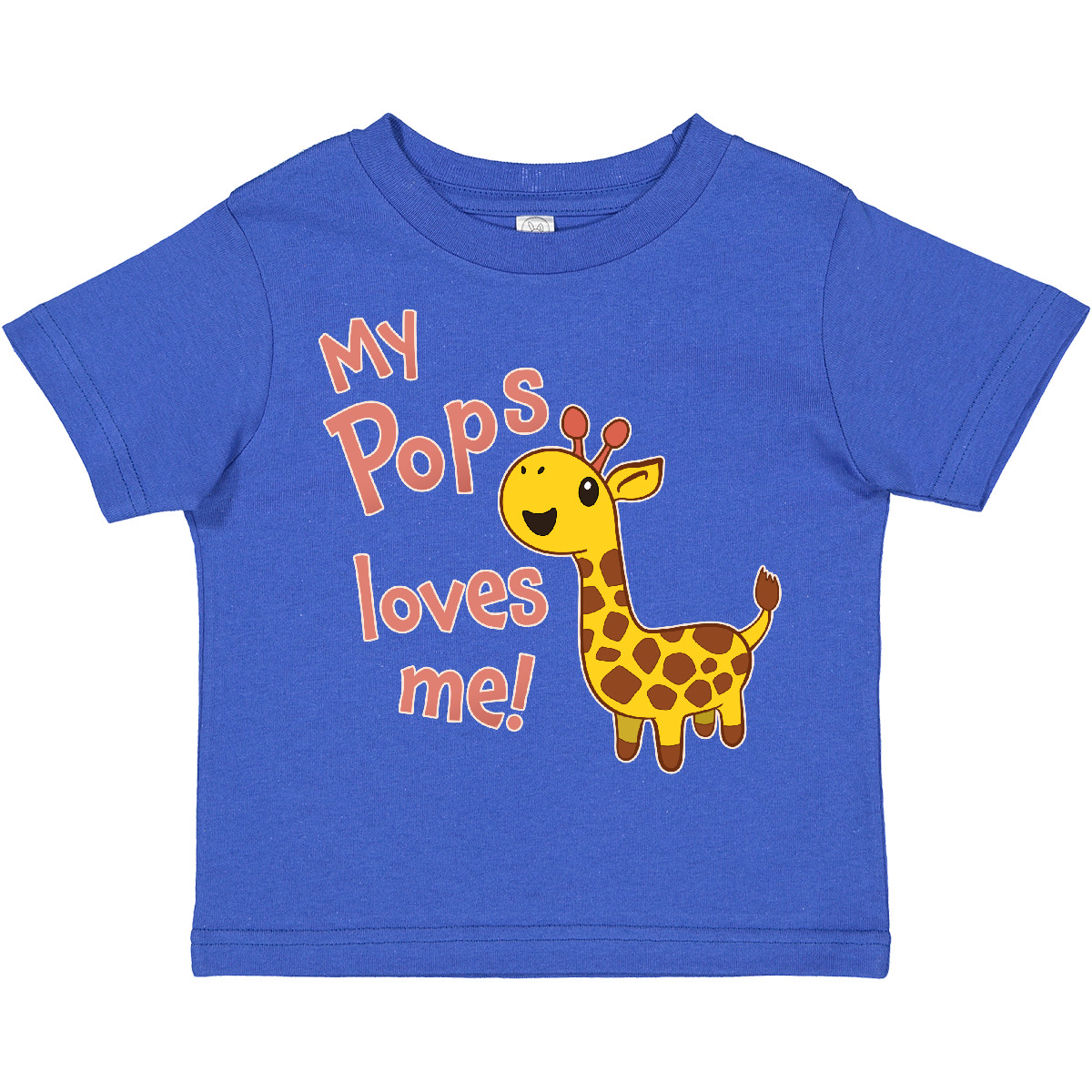 Inktastic My Pops Loves Me- Cute Giraffe Toddler T-Shirt Family Giraffes Grandpa - Picture 10 of 12