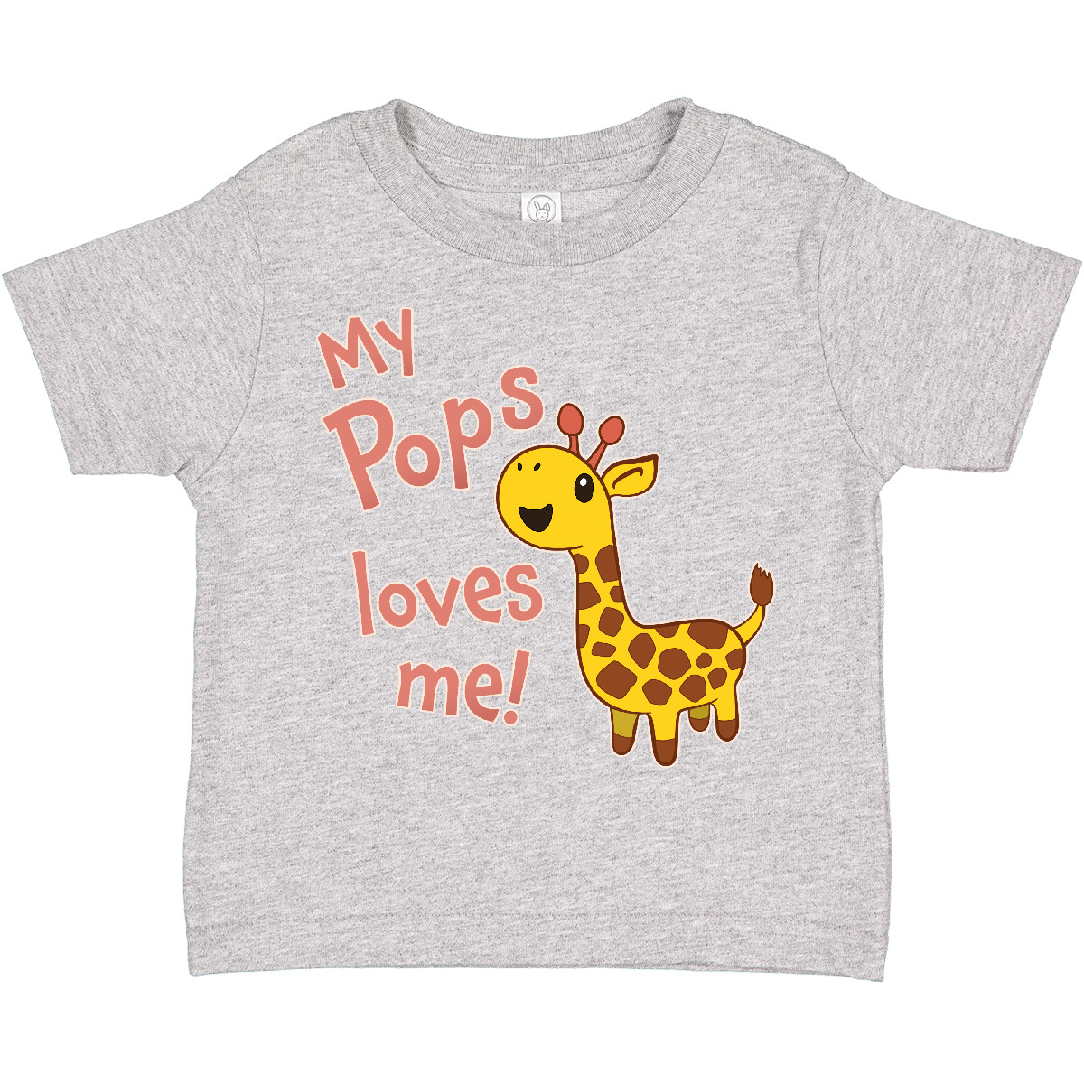 Inktastic My Pops Loves Me- Cute Giraffe Toddler T-Shirt Family Giraffes Grandpa - Picture 3 of 12