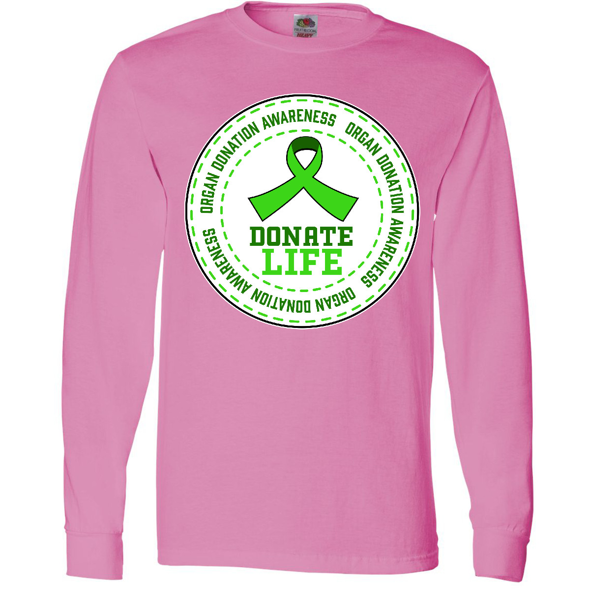 Inktastic Donate Life-Organ Donation Awareness Long Sleeve T-Shirt Donor Green - Picture 2 of 9