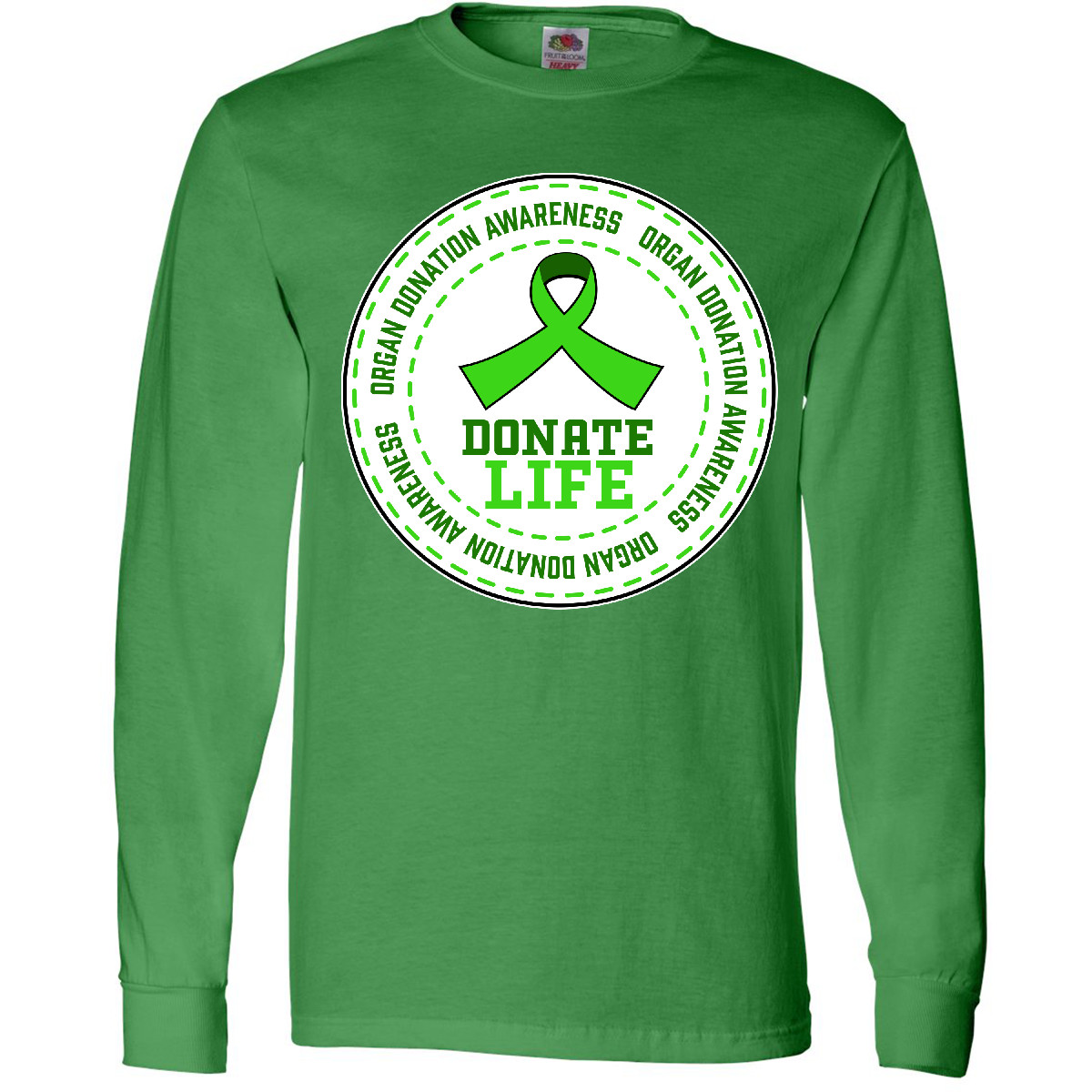 Inktastic Donate Life-Organ Donation Awareness Long Sleeve T-Shirt Donor Green - Picture 7 of 9