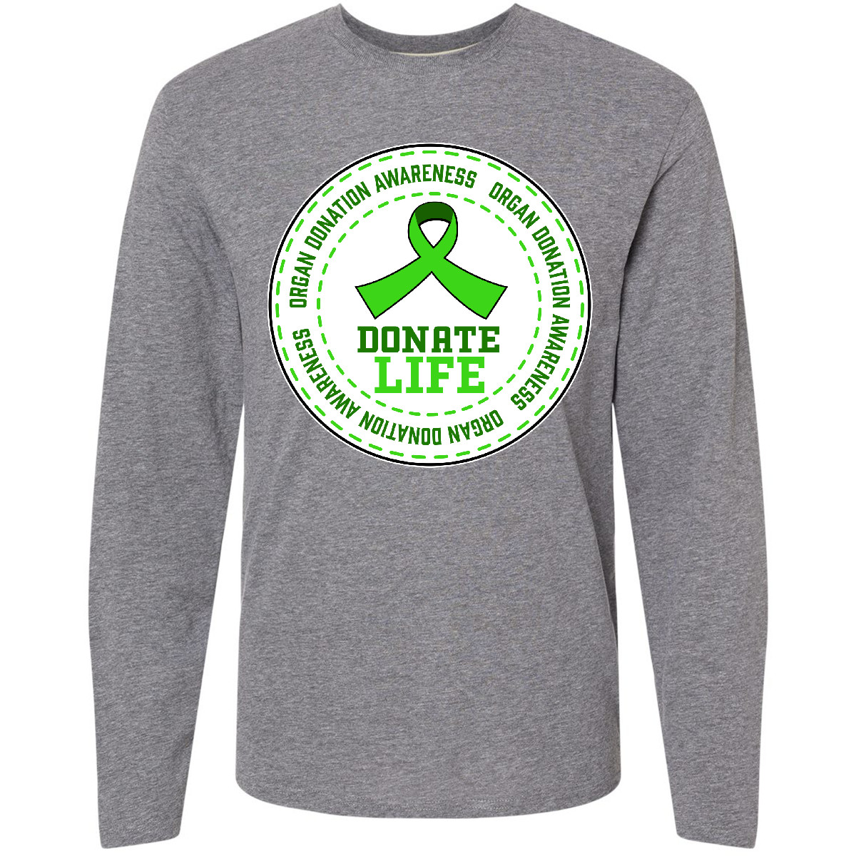 Inktastic Donate Life-Organ Donation Awareness Long Sleeve T-Shirt Donor Green - Picture 6 of 9