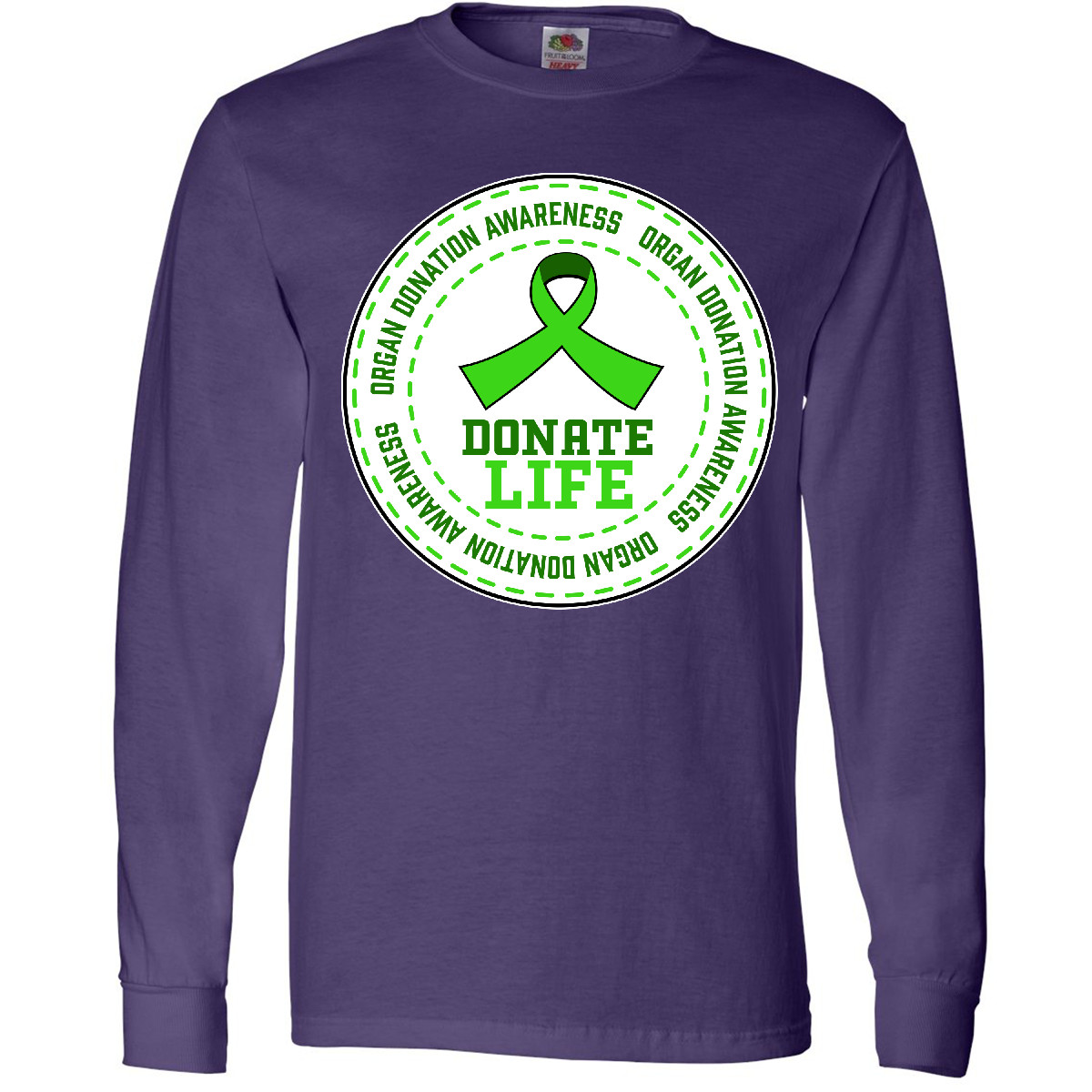 Inktastic Donate Life-Organ Donation Awareness Long Sleeve T-Shirt Donor Green - Picture 9 of 9