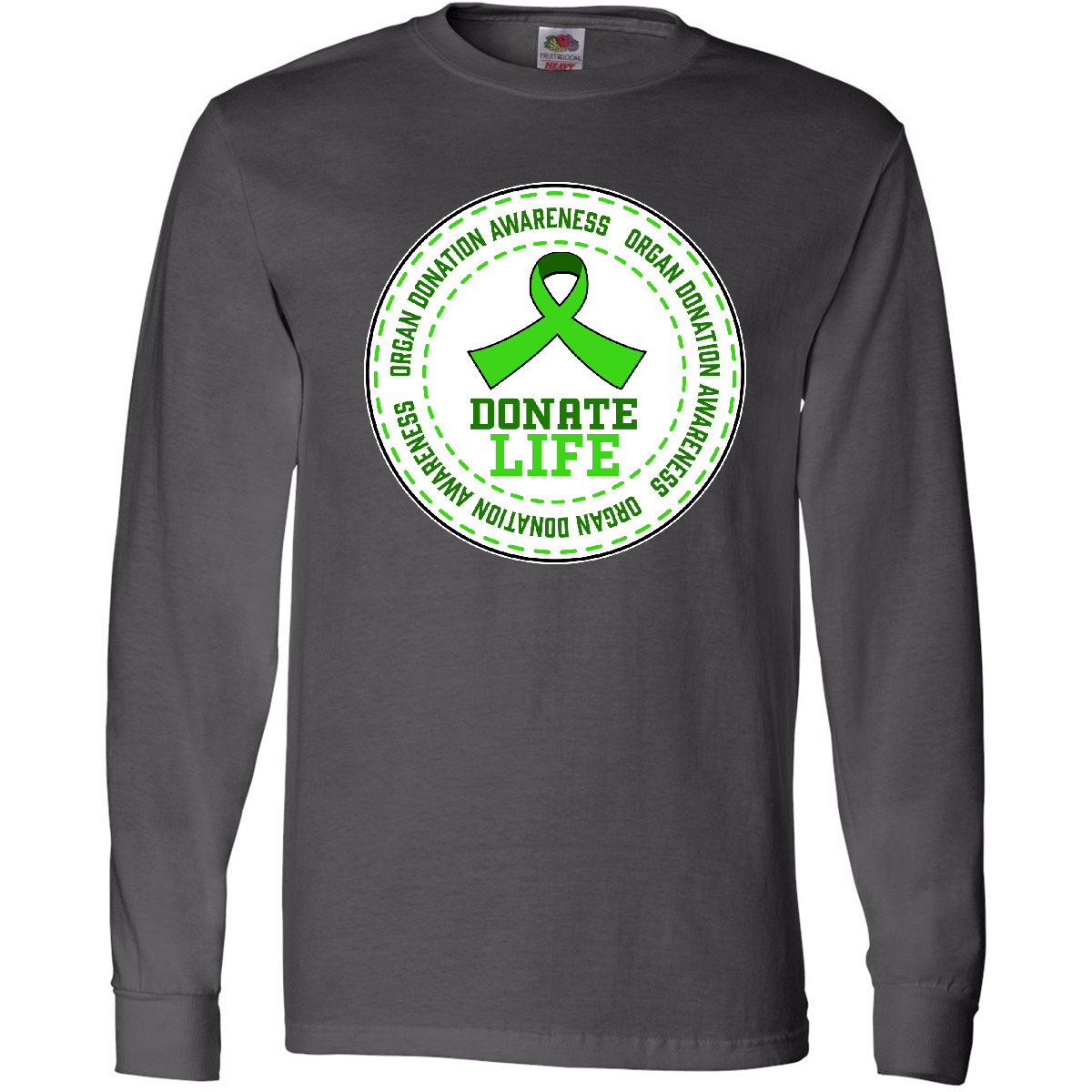 Inktastic Donate Life-Organ Donation Awareness Long Sleeve T-Shirt Donor Green - Picture 4 of 9