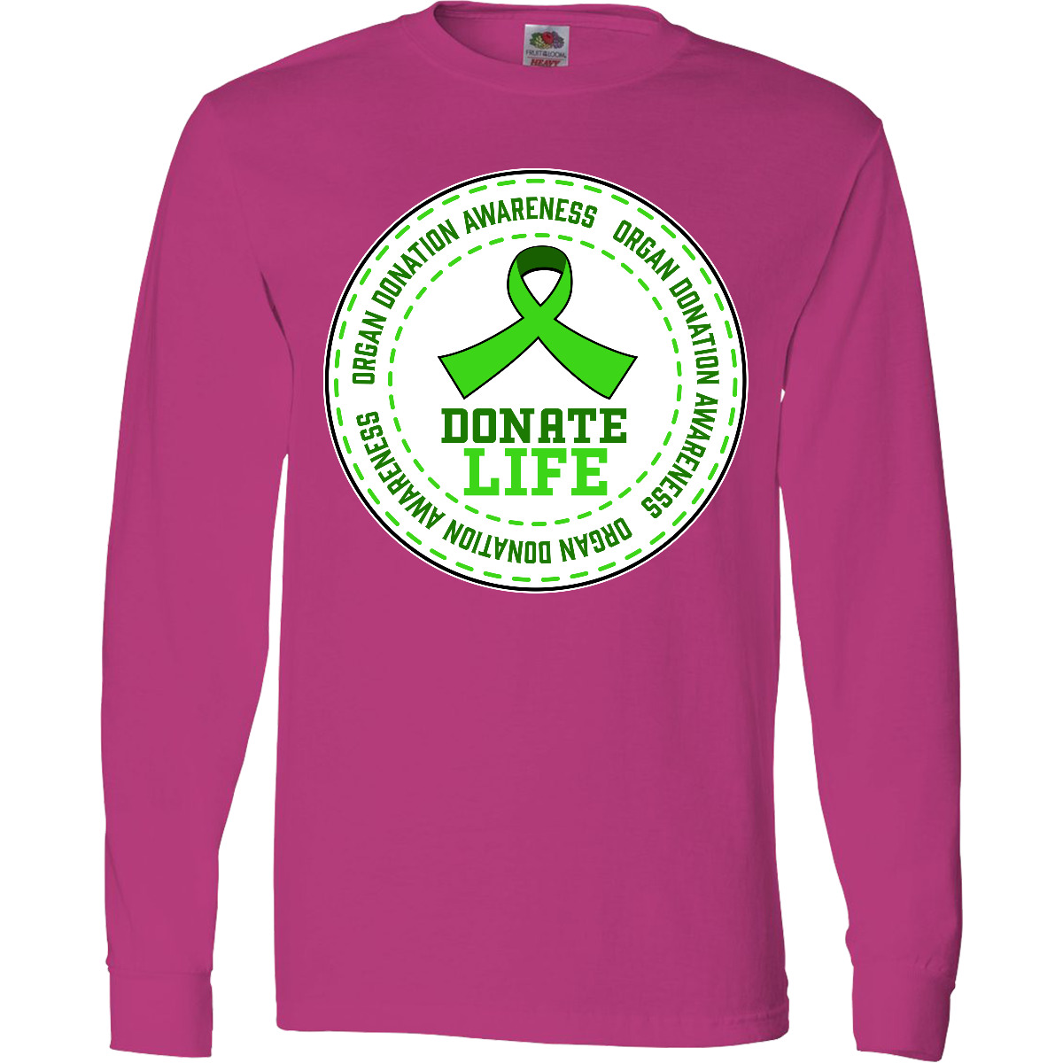 Inktastic Donate Life-Organ Donation Awareness Long Sleeve T-Shirt Donor Green - Picture 5 of 9