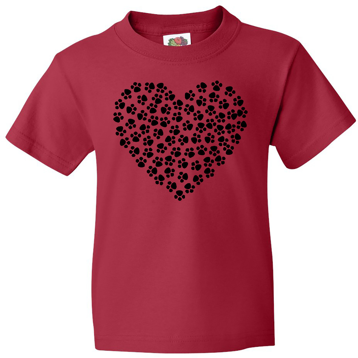 Inktastic Dog Paws, Puppy Paws, Animal Paws, Heart, Pet Youth T-Shirt Black Of - Picture 6 of 9