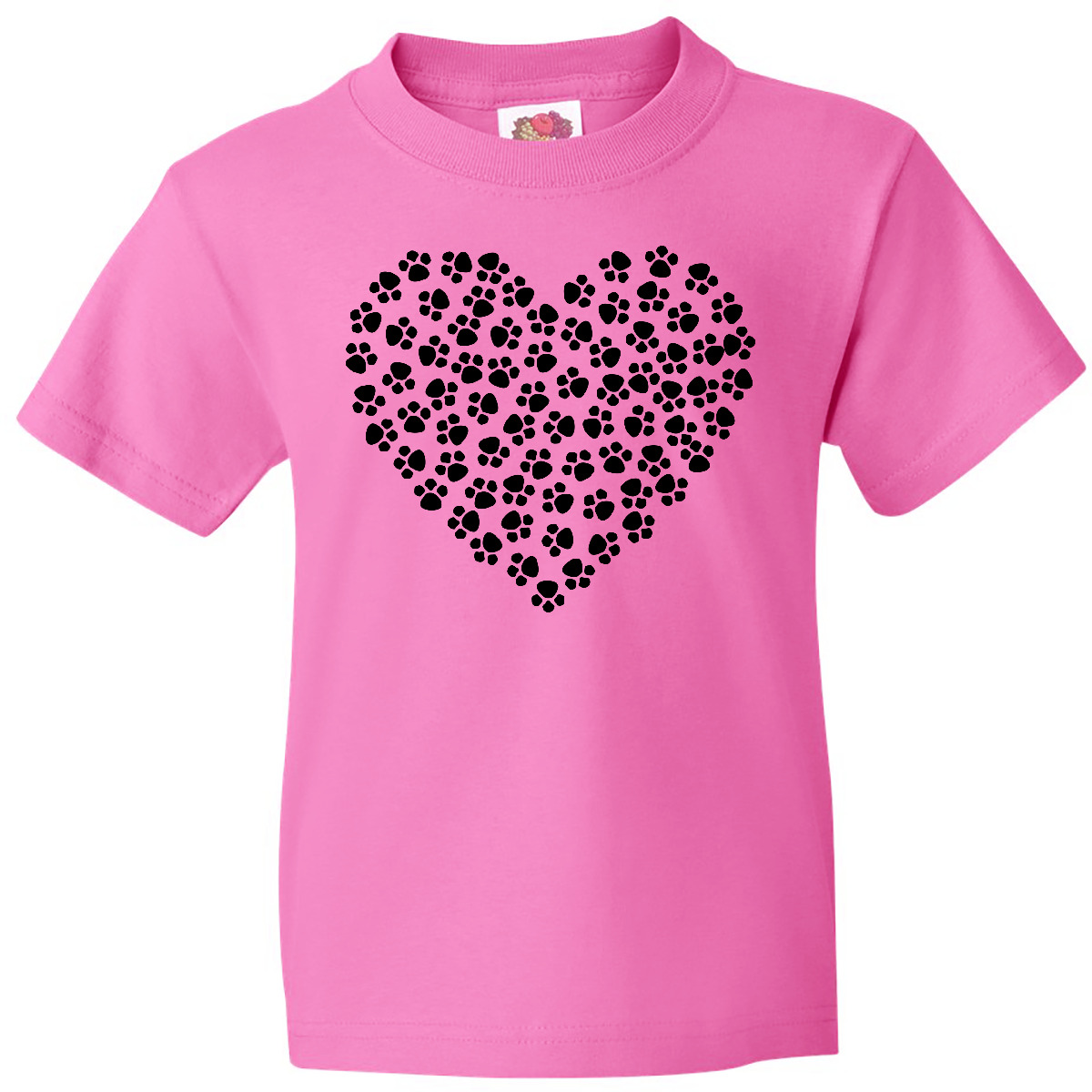 Inktastic Dog Paws, Puppy Paws, Animal Paws, Heart, Pet Youth T-Shirt Black Of - Picture 2 of 9