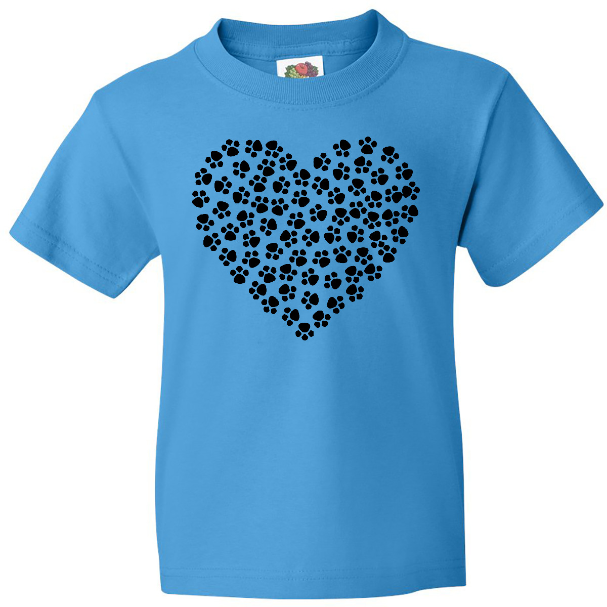 Inktastic Dog Paws, Puppy Paws, Animal Paws, Heart, Pet Youth T-Shirt Black Of - Picture 5 of 9