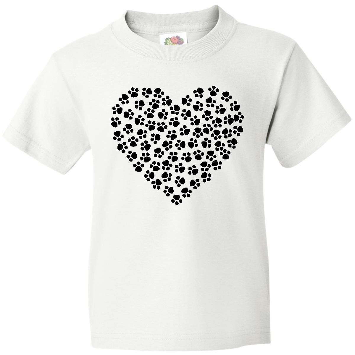 Inktastic Dog Paws, Puppy Paws, Animal Paws, Heart, Pet Youth T-Shirt Black Of - Picture 9 of 9