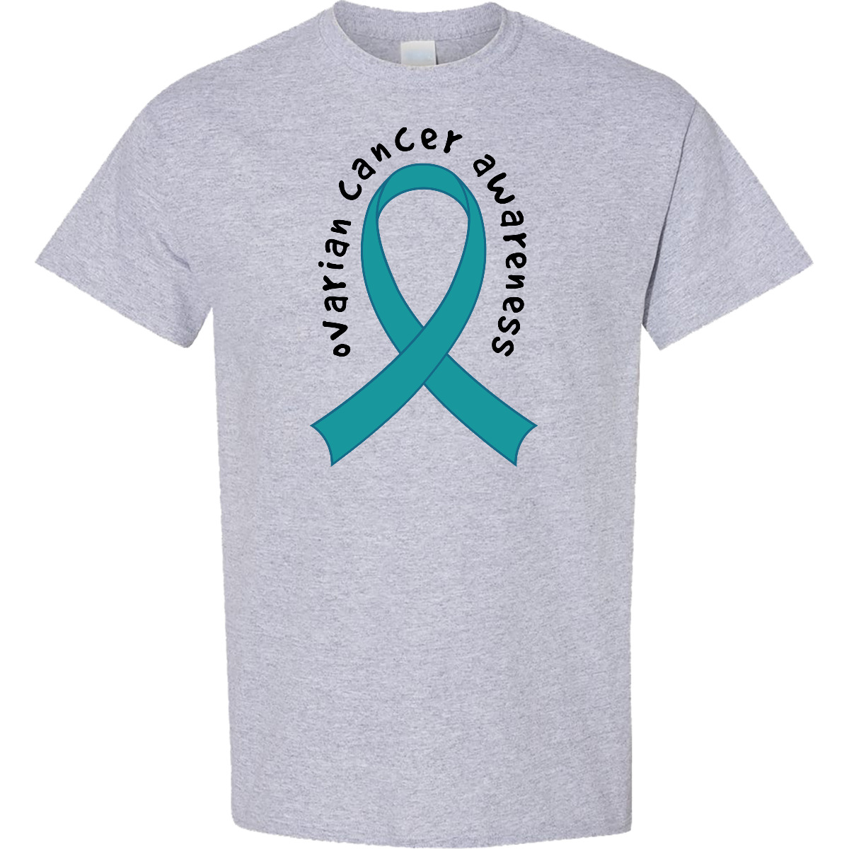 Inktastic Ovarian Cancer Awareness Ribbon T-Shirt Apparel Mens Clothing Tees