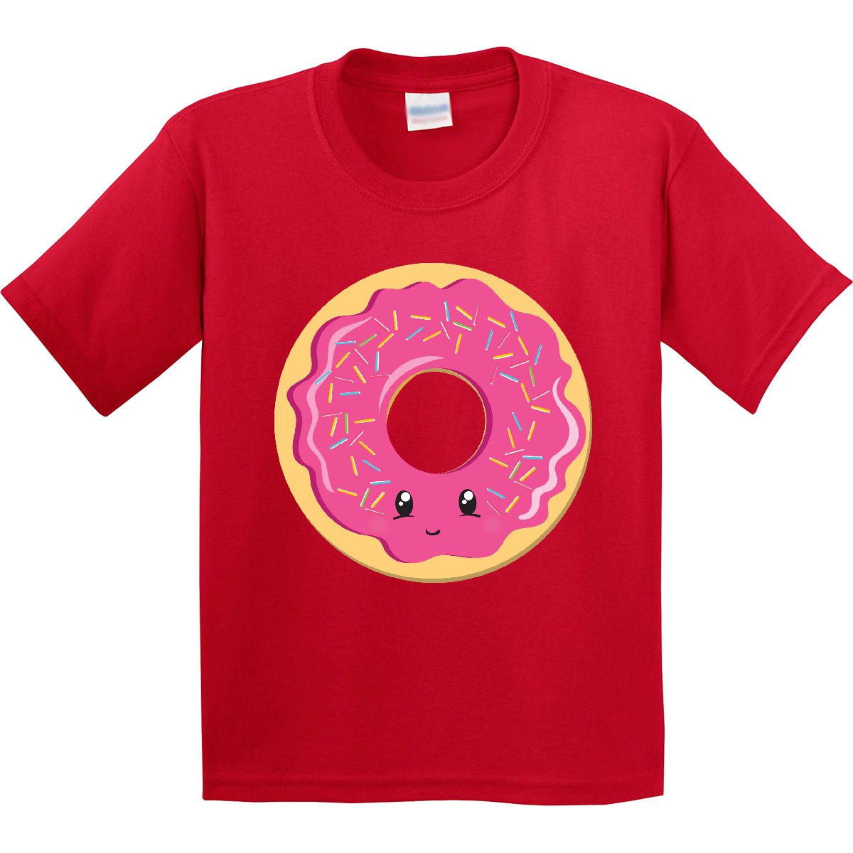 Inktastic Hot Pink Donut Youth T-Shirt Sprinkles Shower Birthday Gender Reveal - Picture 8 of 12