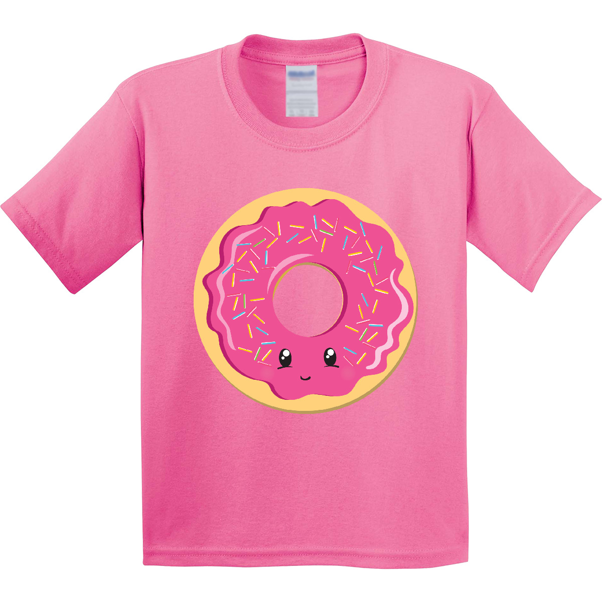 Inktastic Hot Pink Donut Youth T-Shirt Sprinkles Shower Birthday Gender Reveal - Picture 2 of 12
