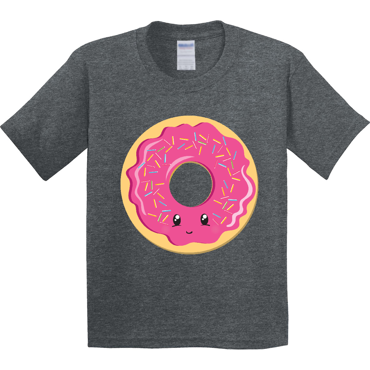 Inktastic Hot Pink Donut Youth T-Shirt Sprinkles Shower Birthday Gender Reveal - Picture 9 of 12