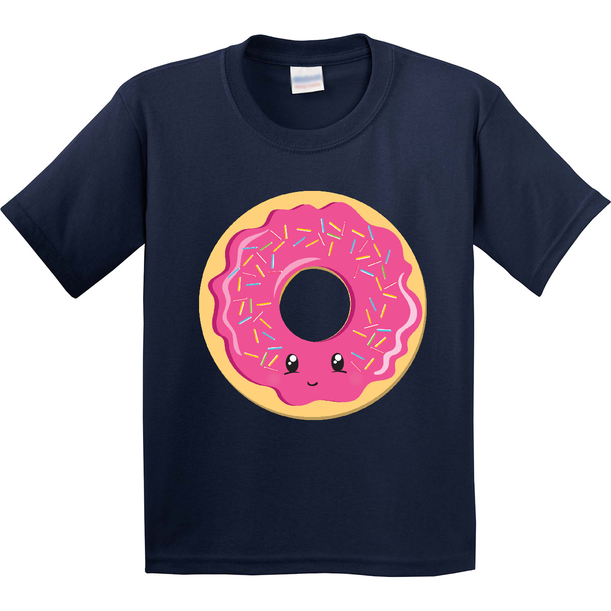 Inktastic Hot Pink Donut Youth T-Shirt Sprinkles Shower Birthday Gender Reveal - Picture 6 of 12