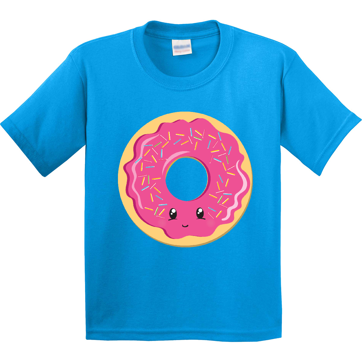 Inktastic Hot Pink Donut Youth T-Shirt Sprinkles Shower Birthday Gender Reveal - Picture 7 of 12