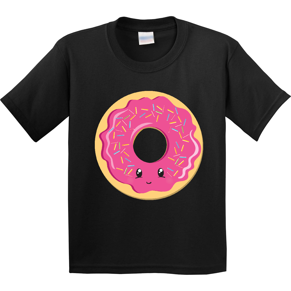 Inktastic Hot Pink Donut Youth T-Shirt Sprinkles Shower Birthday Gender Reveal - Picture 3 of 12